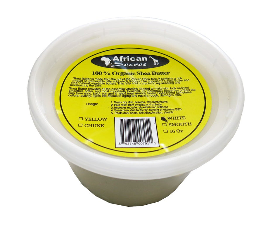 African Secret 100% Natural Shea Butter White Solid, 16 Ounce