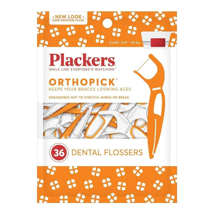 Plackers Orthopick Flosser for Braces, 36 Count