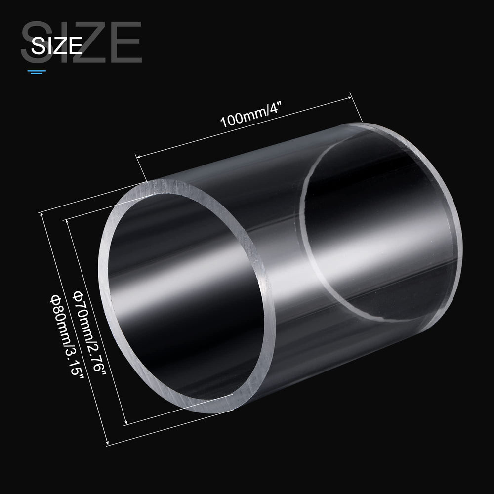 MECCANIXITY Acrylic Pipe Rigid Round Tube Clear 2 3/4(7