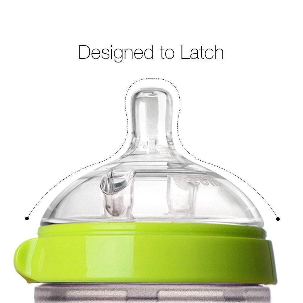 Comotomo Baby Bottle Double Pack, Green, 8oz