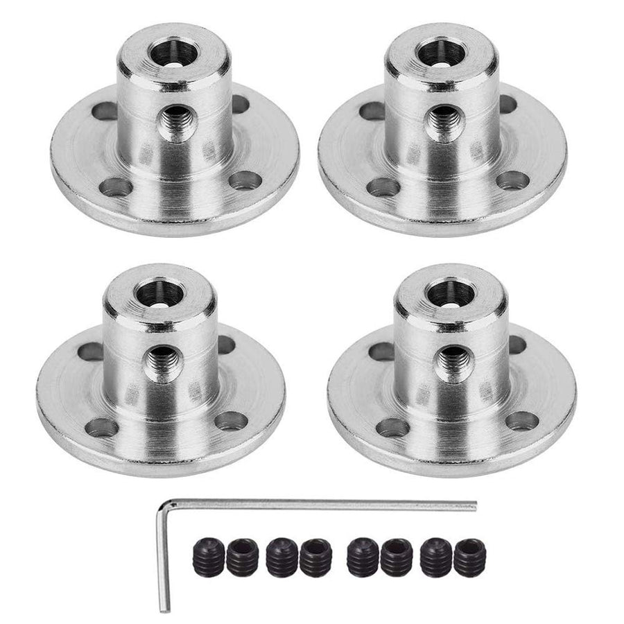 4Pcs 4mm Flange Coupling Connector, Rigid Guide Model Coupler Accessory, Shaft Axis Fittings for DIY RC Model Motors