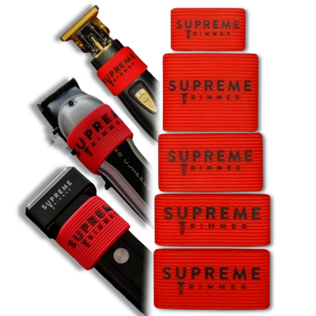 by Supreme Trimmer - Professional Barber Grippers ( 5 Piece ) Non Slip Clipper Bands SGR50 Barber Sleeve for Hair Clipper - Barber Hair Trimmer Grip