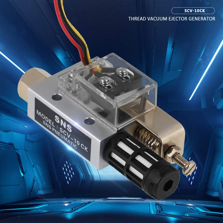 Vacuum Generator, SCV-10CK Pneumatic PR1/4 Female Thread Negative Pressure Generator Vacuum Ejector Generator