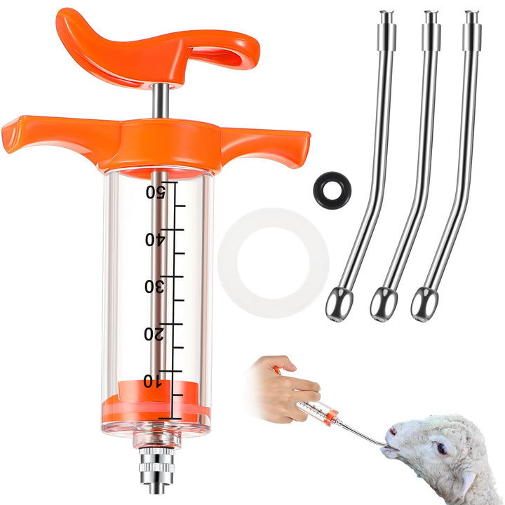 50 ml Goat Drench Syringe with 3 Drench Nozzle Adjustab