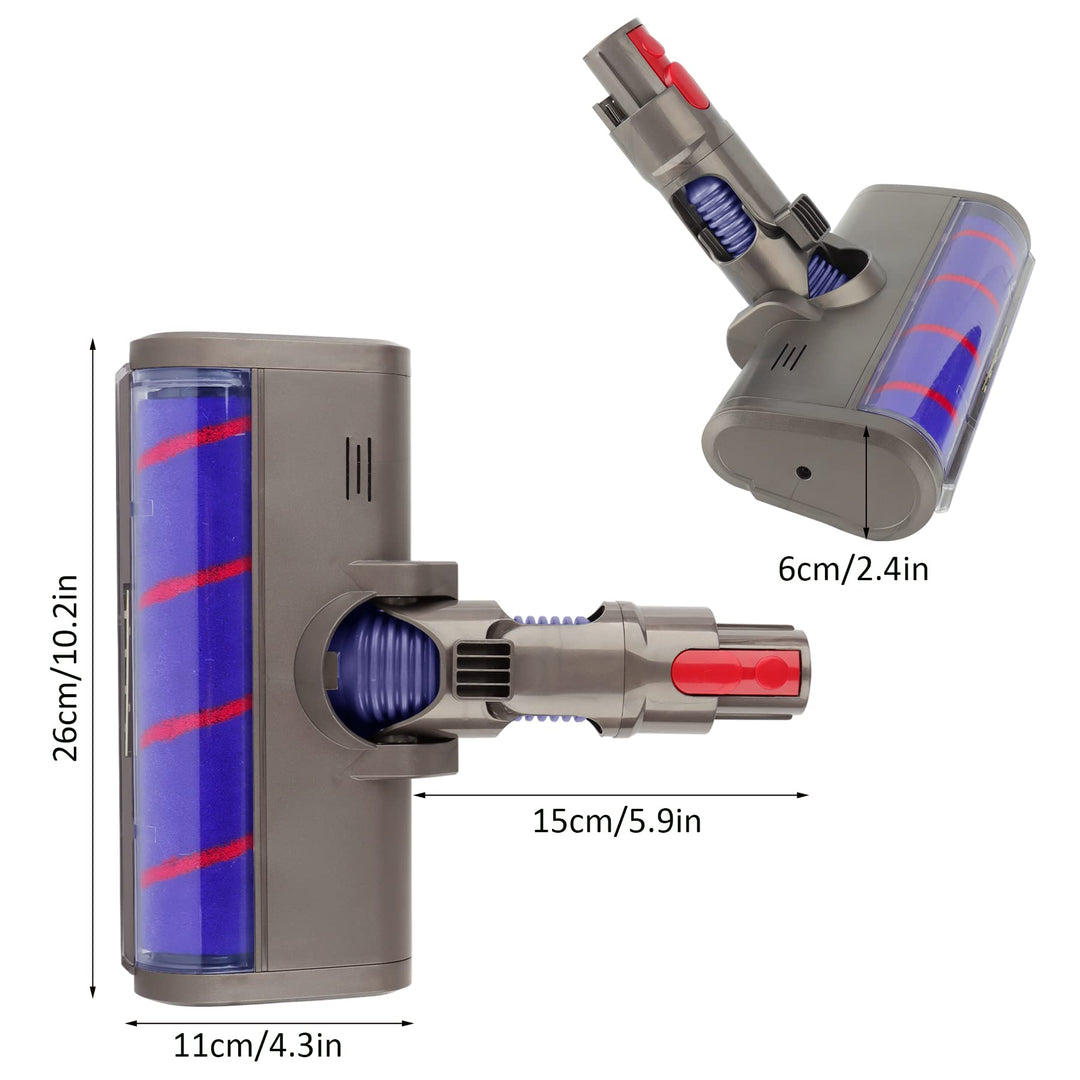 Quick-Release Soft Roller Cleaner Head Accessory Replacement with LED Indicator for Dyson V7 V8 V10 V11 V15 SV10 SV11 Cordless Vacuum Cleaner
