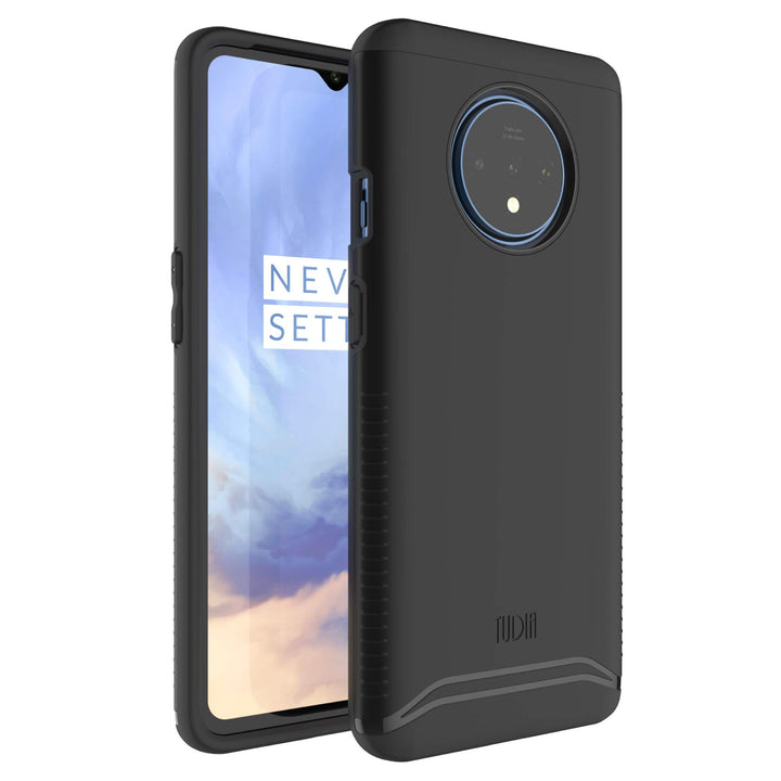 DualShield Designed for OnePlus 7T Case (2019), [Merge] Shockproof Military Grade Heavy Duty Dual Layer Slim Protective Phone Case - Matte Black