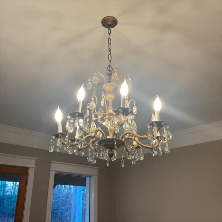 15Pcs Clear Teardrop Crystal Chandelier,Crystal Pendants for Light Lamp &amp; Window,Hanging Crystal Prism Decor(Gold Pinning,Angel Tears Series)