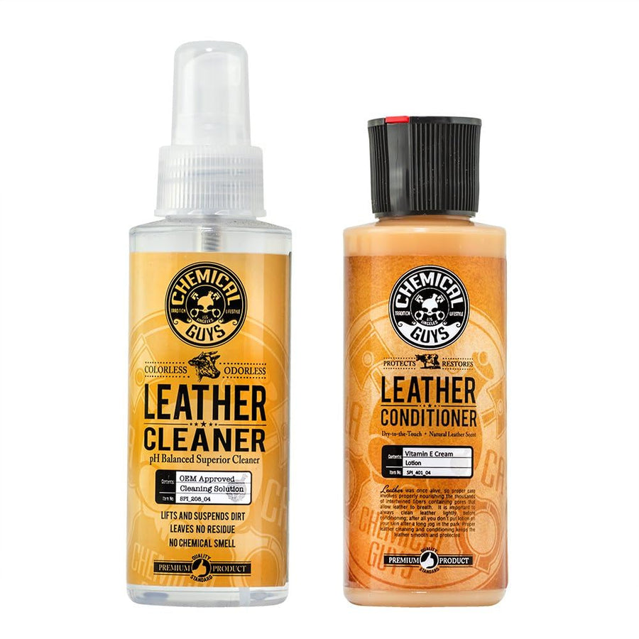 SPI_109_04 Leather Cleaner and Conditioner Complete Leather Care Kit for Use on Car Interiors, Leather Apparel, Furniture, Shoes, Boots, Bags & More (2 - 4 fl oz Bottles)