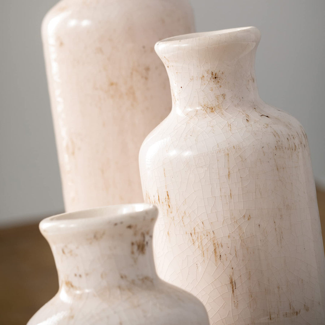 Sullivans White Ceramic Vase Set, Farmhouse Decor, Home