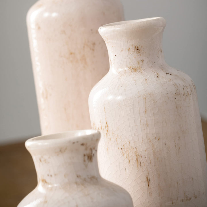 Sullivans White Ceramic Vase Set, Farmhouse Decor, Home