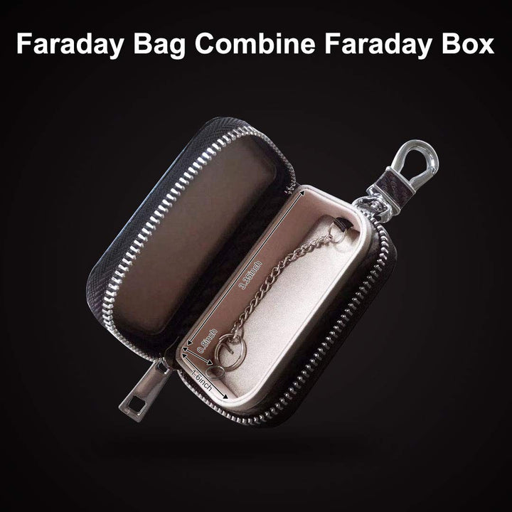 Faraday Bags for Key Fob - RFID Blocking Faraday Key Fob Protector Faraday Box | Portable Key Fob Signal Blocker RFID Key Fob Protector, RFID Blocking Pouch Upgraded Faraday Bag, Carbon Fiber Black