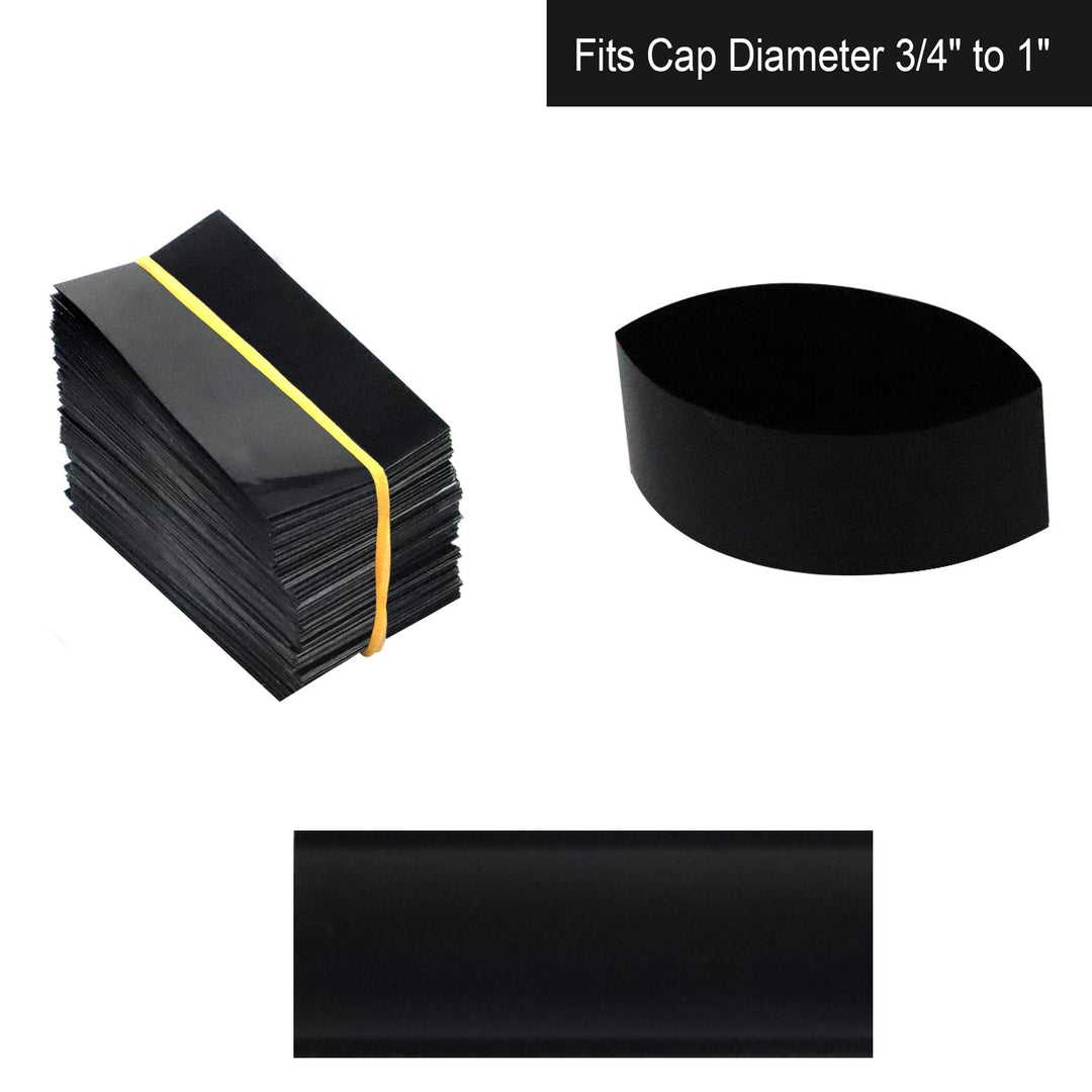 Black Shrink Bands,45x23mm 200 Pieces Black Heat Shrink