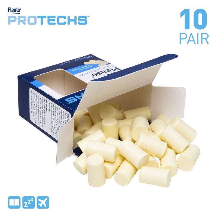 Flents Ear Plugs, 10 Pair with Case, Ear Plugs for Slee