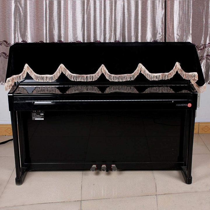 88 Key Piano Cover,Electronic Piano Keyboard Anti-Dust Cover Piano Cover with Split Curtain Design (Black)