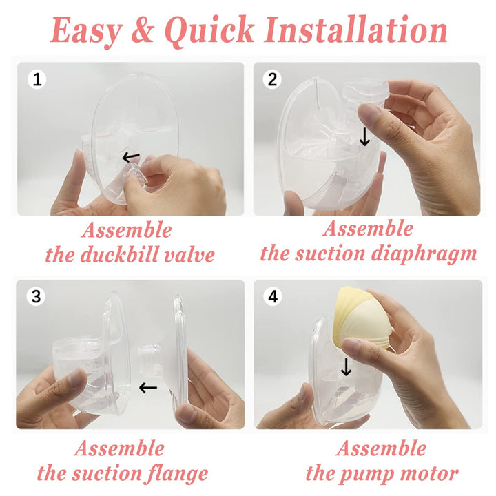 Wearable Breast Pump, Portable Hands-Free Silicone Breast Pump with 2 Mode &amp; 9 Levels, All-in-One Painless Breastfeeding Breast Pump, 24mm Flange