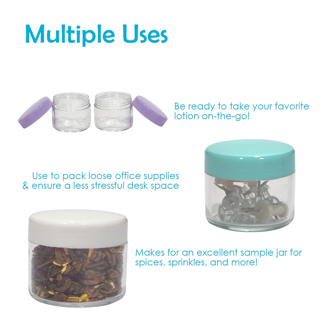 Houseables 20 Gram Jar, 20 ML Jar, 12 pcs, Black, BPA F