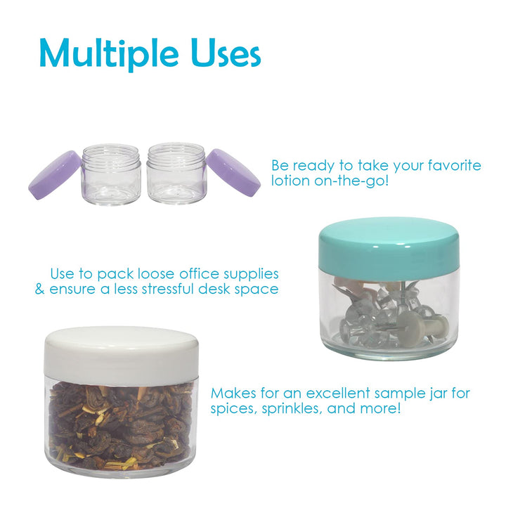 Houseables 20 Gram Jar, 20 ML Jar, 12 pcs, Black, BPA F
