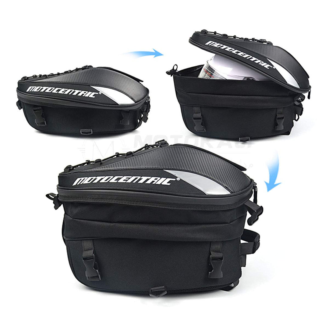Motorcycle Seat Tail Bag Backpack Dual Use Motorbike Rear Seat Bag Motorcycle Waterproof Helmet Bag (Gray)