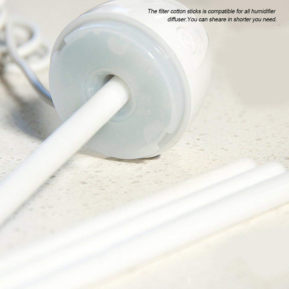 Fdit 10 Packs Humidifier Filter Sticks Wick Replacements Mini USB Humidifier Replacement Sponges Refill Stick Humidifier Diffuser Cotton Sticks