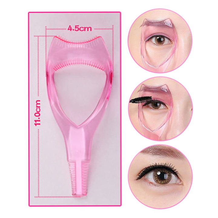 4 Pcs Eyelash Makeup Tool Mascara Applicator Guide with Comb Eyeliner Guide Template Eyelashes Curlers Shields Applicators for Women Girls Eye Makeup Tool 3 in 1