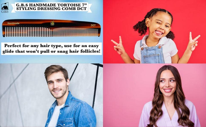 GBS Men&#39;s Handmade Anti-Static Tortoise Dressing Hair Comb - 7