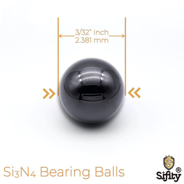 3/32 Inch Silicon Nitride Si3N4 Ceramic Bearing Balls 2.381mm G5 Ceramic Ball Bearings 25Pcs