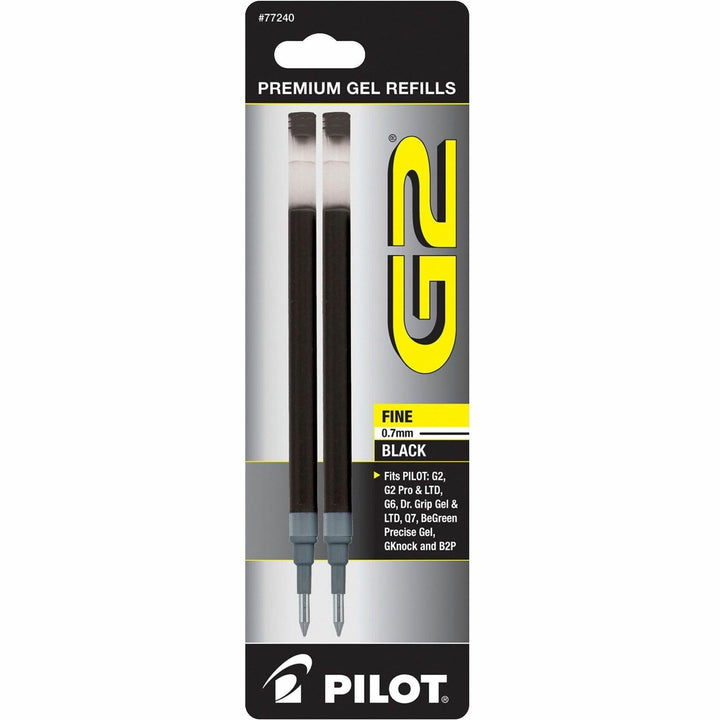 Pilot, G2 Gel Ink Refills, Fine Point 0.7 mm, Black, Pack of 2