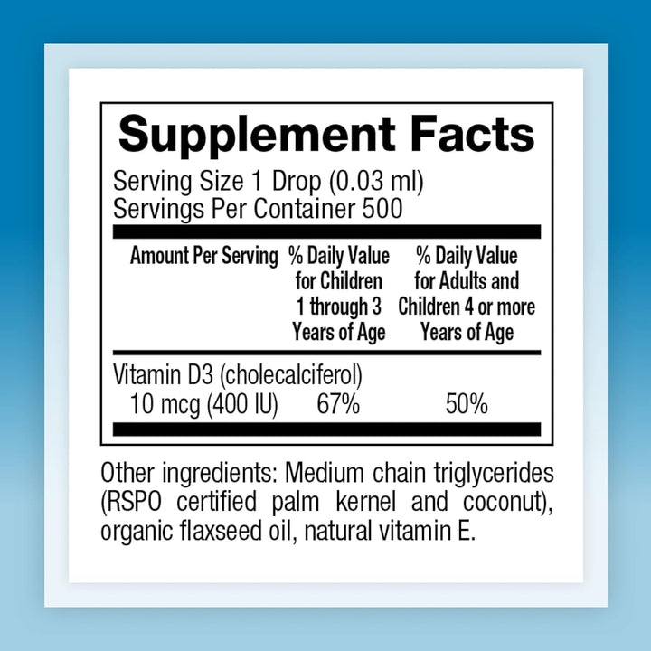 Natural Factors, Vitamin D3 Drops 400 IU (10 mcg) for K