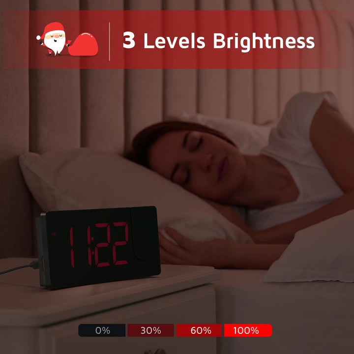GOLOZA Projection Alarm Clock, Digital Clock with Moder