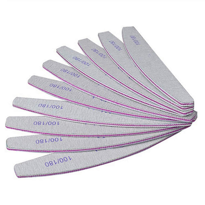 5Pcs Nail Files 100/180 Grit Professional Manicure Repair Acrylic Cosmetic Manicure Pedicure Kit Tools
