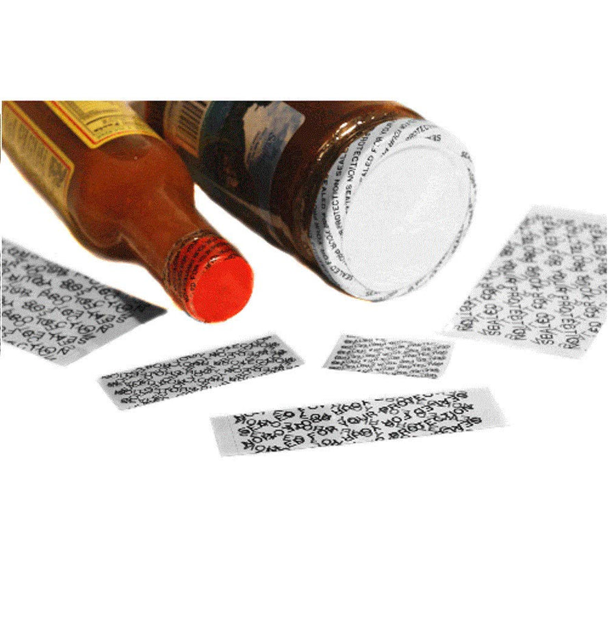 Cut Shrink Bands for Caps - Tamper Message -Sealed for Your Protection 250 Units (1 Height X 42-48mm Cap Size)