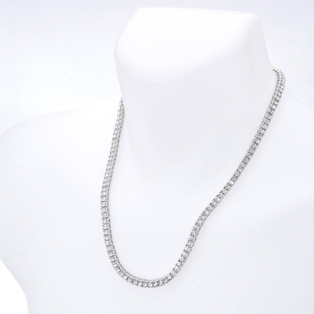 Men's Fashion Iced Lab Diamond 4 mm 22 Silver Plate