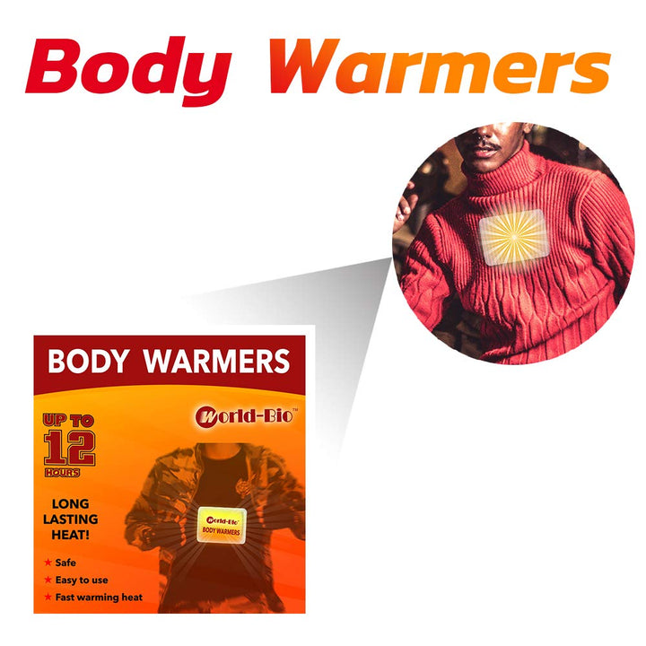Body Warmers Patch Disposable with Adhesive Backing Gives 12 Hours Warm Pad - 5 Packs Heat Warmers for Body, Warmers Hand and Feet for Camping