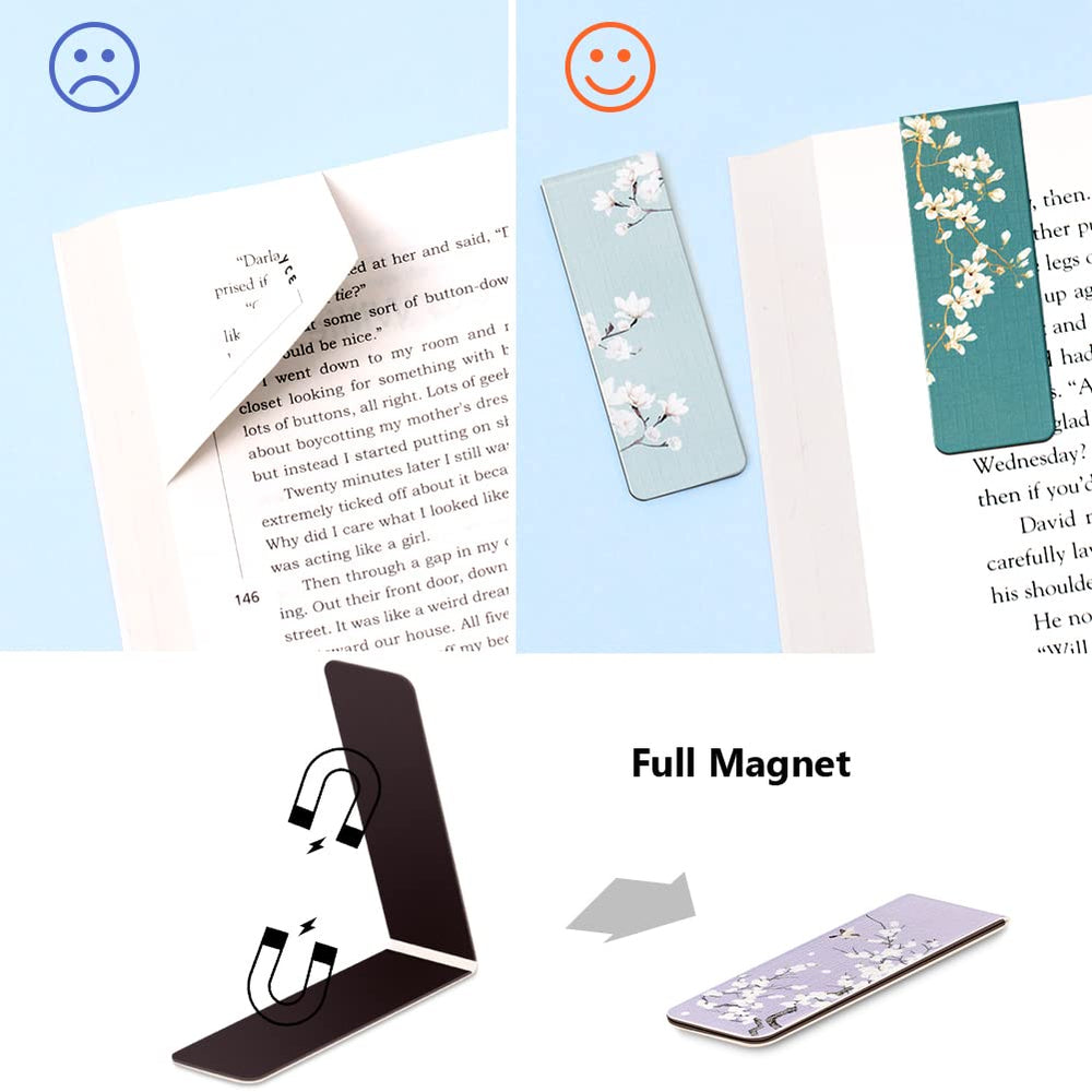 12 Pack Magnetic Bookmark, Book Marker Clip for Teachers, Students, Book Lovers, Printing on 2 Side