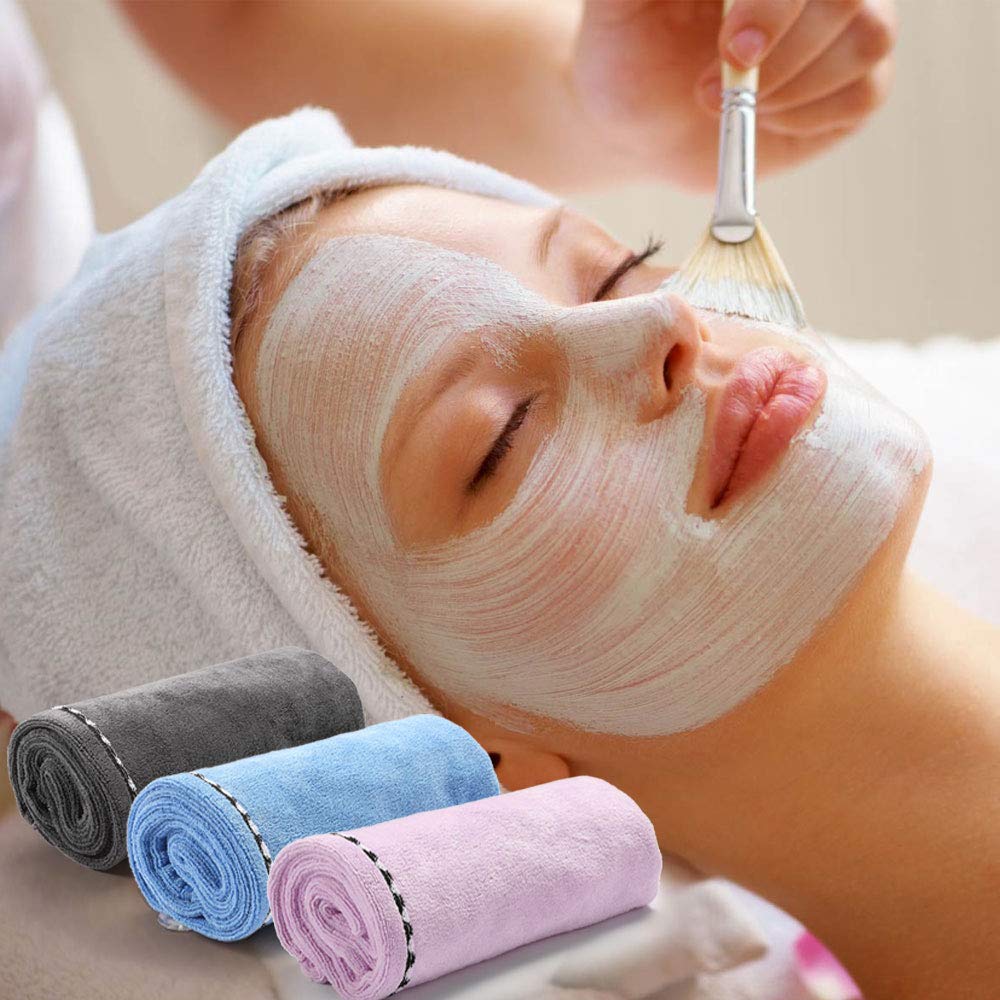 3-Pack Microfiber Hair Drying Bath Shower Towel Head Turban Wrap with Button, Quick Magic Dryer - Wrapped Bath Cap - Super Absorbent For Long and Curly Hair