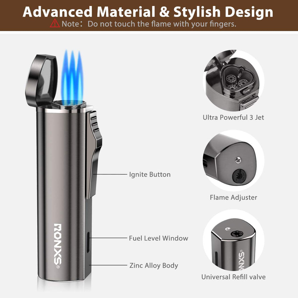 RONXS Torch Lighter, Butane Lighter in Pocket Size, Adj