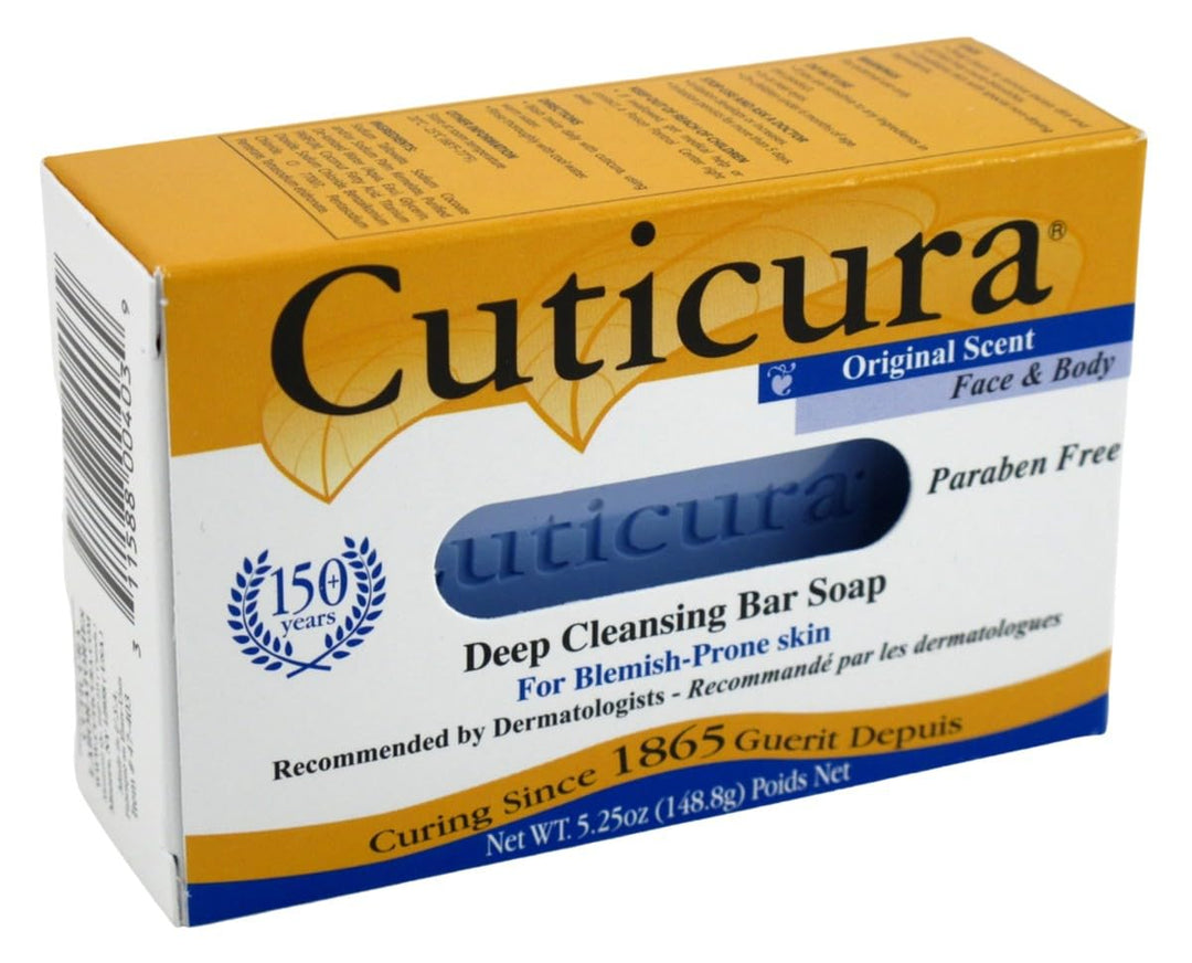 Cuticura Deep Cleansing Face and Body Soap, Original Scent 5.25 oz