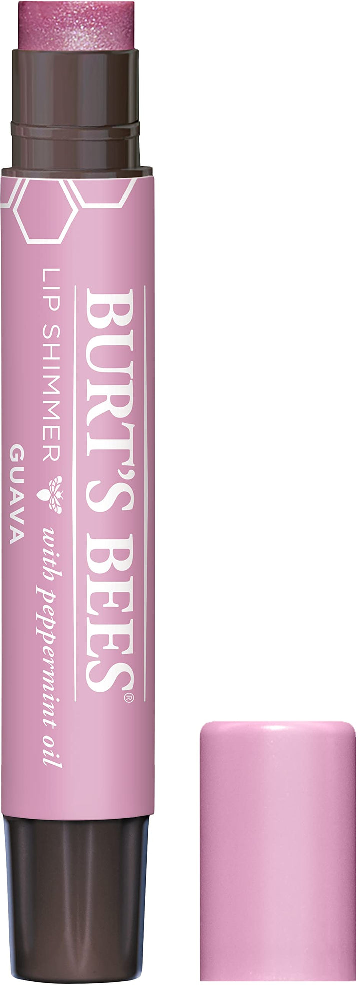 Burt&#39;s Bees 100% Natural Moisturizing Lip Shimmer, Guava, 1 Tube