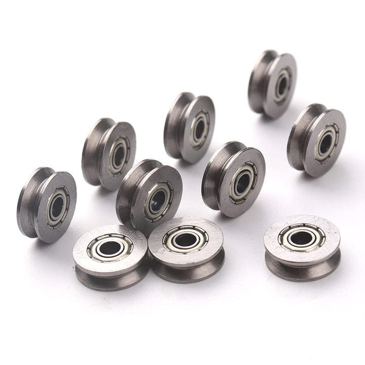 3x12x4mm V Groove Ball Bearing,20Pcs Deep V Groove Guide Carbon Steel Pulley for Rail Track Linear System