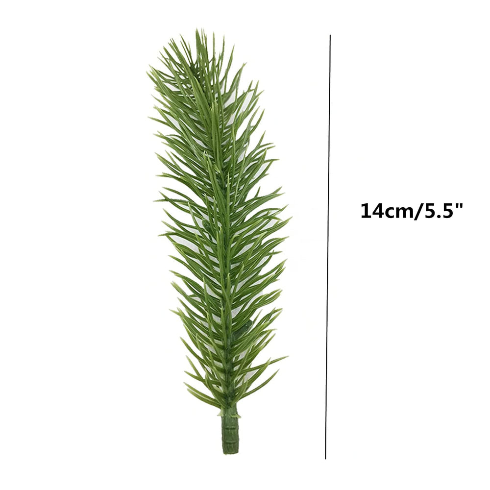 60 Packs Similated Pine Branches, 5.5 Christmas Green Plants Pine Needles Branches Garland for DIY Garland Wreath Embellishing and Home Garden Decoration