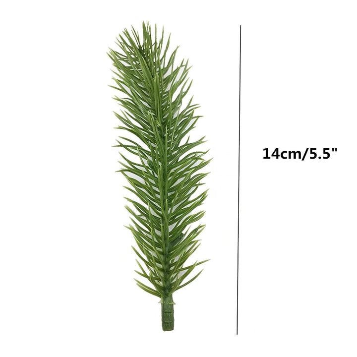 60 Packs Similated Pine Branches, 5.5 Christmas Green Plants Pine Needles Branches Garland for DIY Garland Wreath Embellishing and Home Garden Decoration