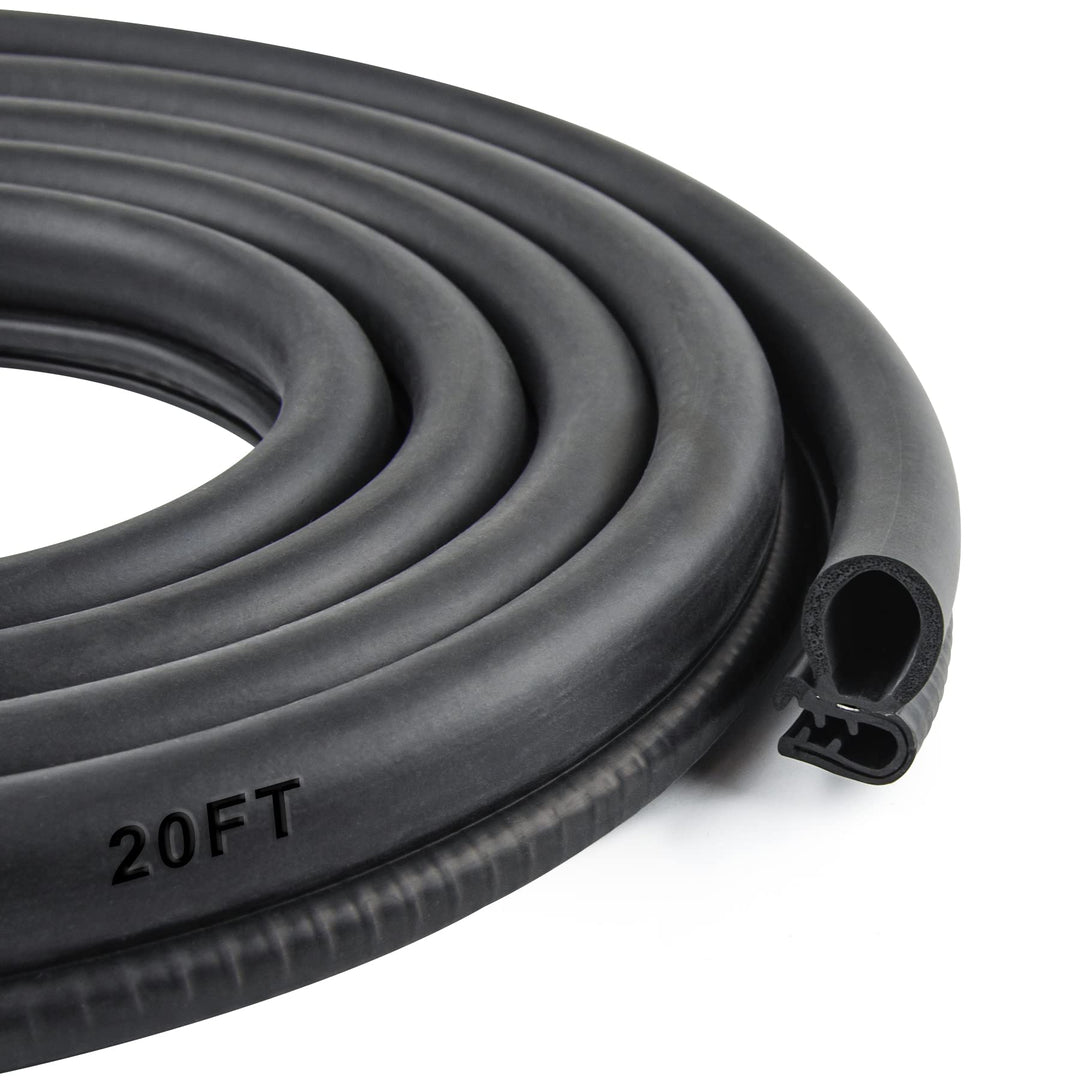 Car Door Rubber Seal Strip with Side Bulb, 20 Feet PVC 