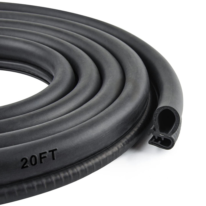 Car Door Rubber Seal Strip with Side Bulb, 20 Feet PVC 