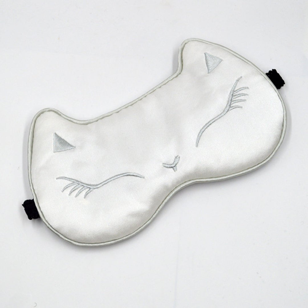 Sun Kea Women Girls Silk Eye Mask Cute Cat Sleeping Eye