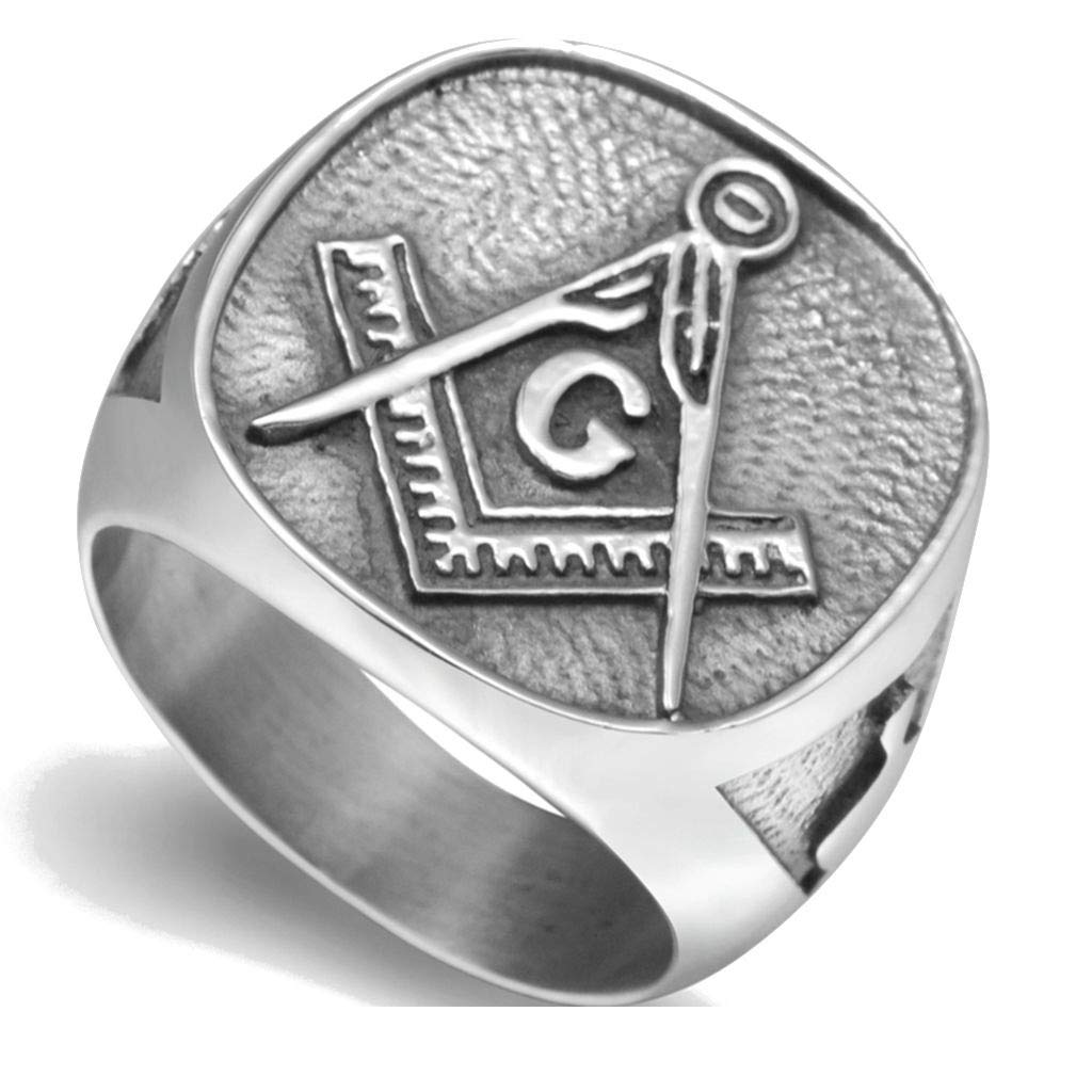 Stainless Steel Vintage Signet Masonic Ring (14)