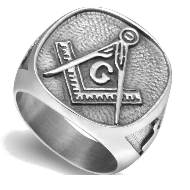 Stainless Steel Vintage Signet Masonic Ring (14)