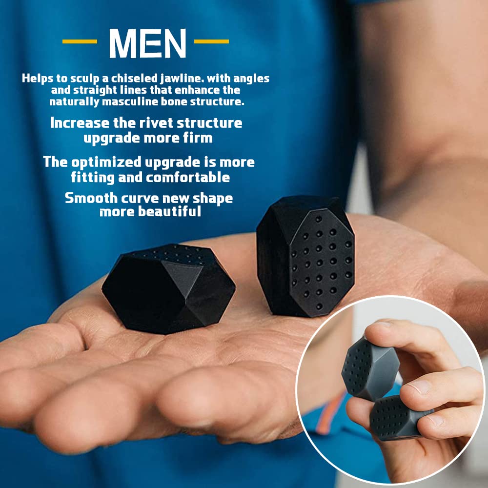 Jawline, Face Exerciser for Men &amp; Women,3 Resistance Levels (6pcs) Silicone Tablet, Powerful Jaw Trainer ,Slims &amp;Tones the Face, Black