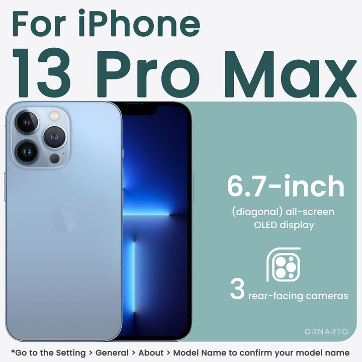 ORNARTO Compatible with iPhone 13 Pro Max Case 6.7, Sli