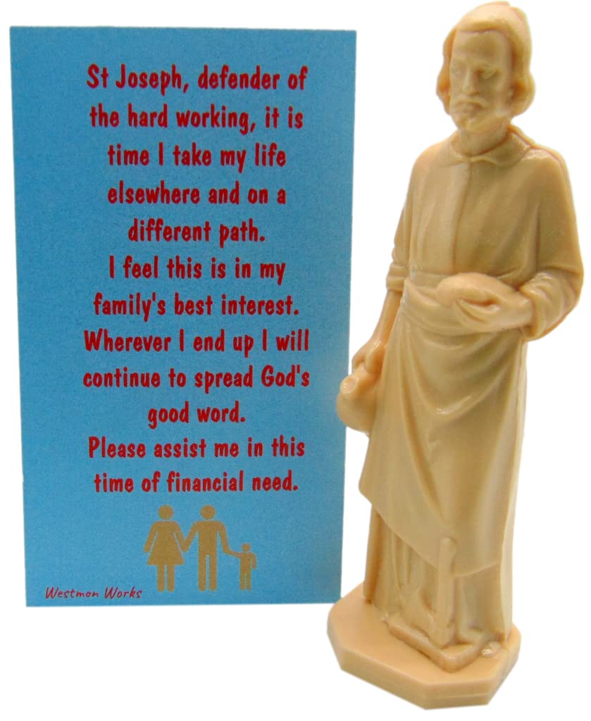 St Joseph Statue Patron Saint of Selling Homes with Instruction Card and House Prayer Set