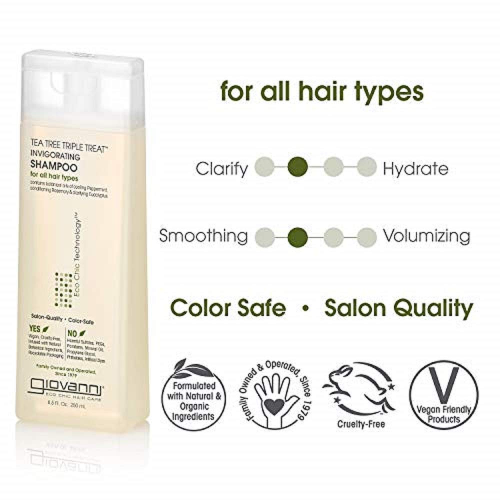 Invigorating Shampoo Tea Tree Triple Treat 8.5-Ounce Bottles (Pack of 3)